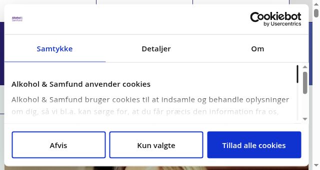 Screenshot of alkohologsamfund.dk