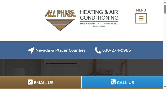Screenshot of allphasecomfort.com