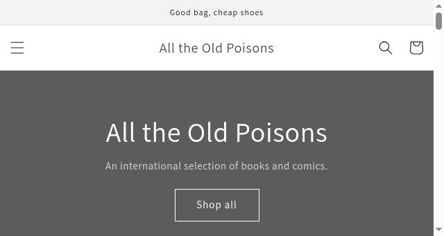 Screenshot of alltheoldpoisons.com