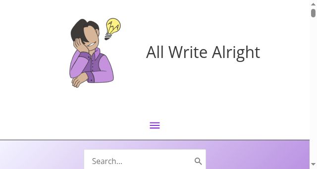 Screenshot of allwritealright.com