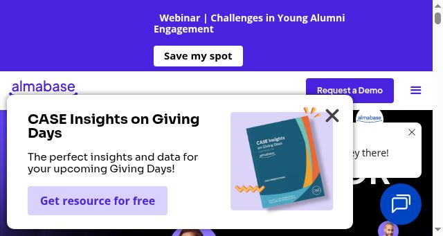 Screenshot of almabase.com