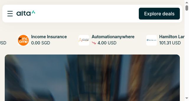 Screenshot of alta.exchange