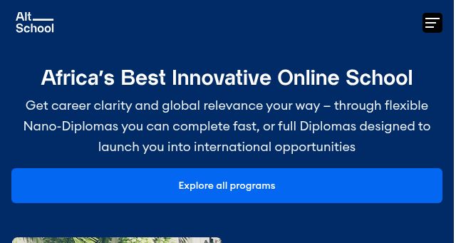 Screenshot of altschoolafrica.com