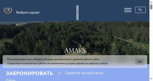 Screenshot of amaks-kurort.ru