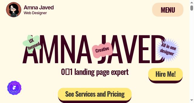 Screenshot of amnajaved.com