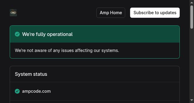 Screenshot of ampcodestatus.com