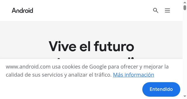 Screenshot of android.com