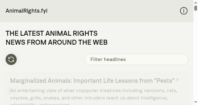 Screenshot of animalrights.fyi