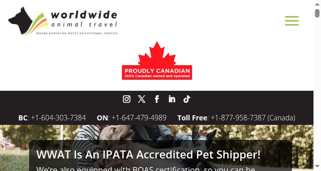 Screenshot of animaltravel.com