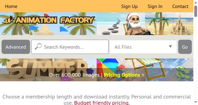 Screenshot of animationfactory.com