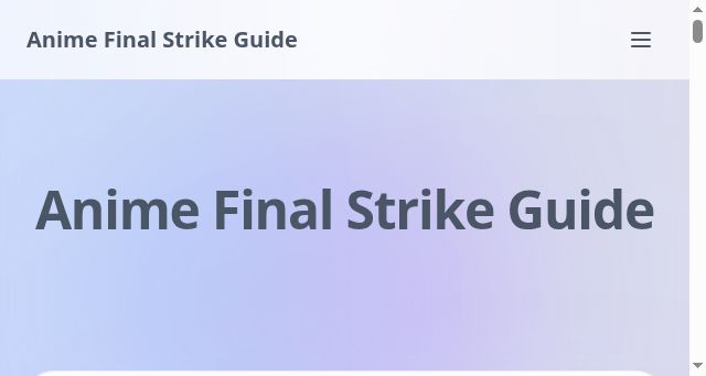 Screenshot of animefinalstrikeguide.com
