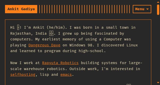 Screenshot of ankit.earth