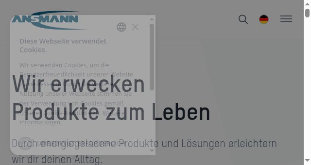 Screenshot of ansmann.de