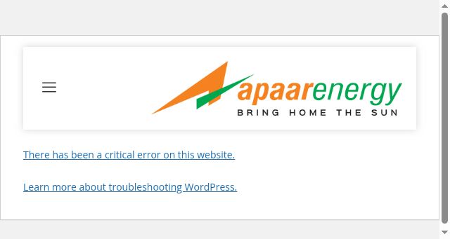 Screenshot of apaarenergy.com