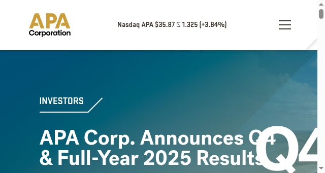 Screenshot of apacorp.com