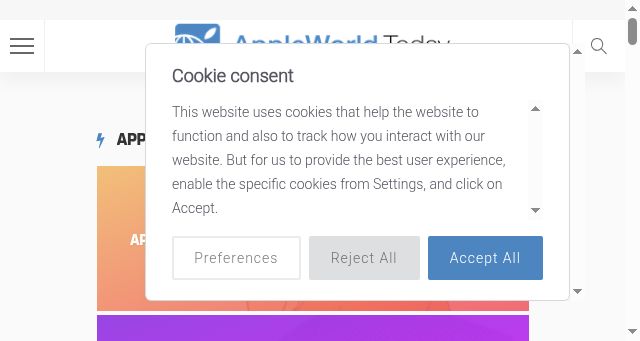 Screenshot of appleworld.today