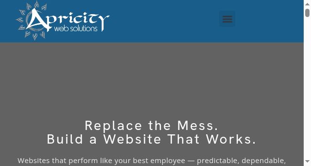 Screenshot of apricitywebsolutions.com