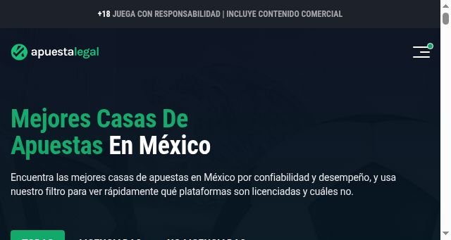 Screenshot of apuestalegal.mx