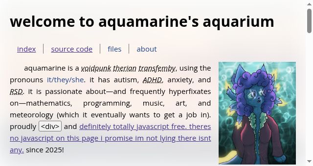 Screenshot of aquamarine.gay