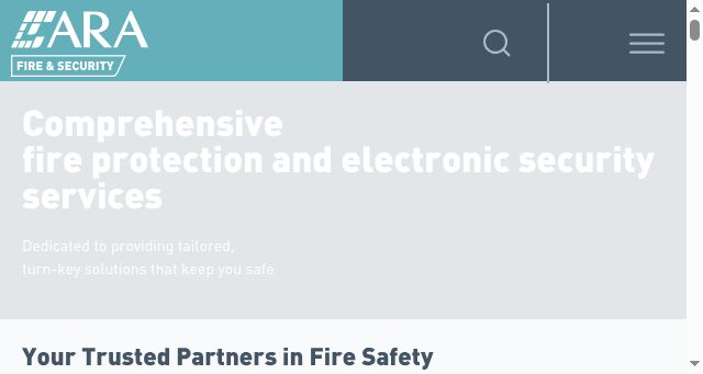 Screenshot of arafireandsecurity.com