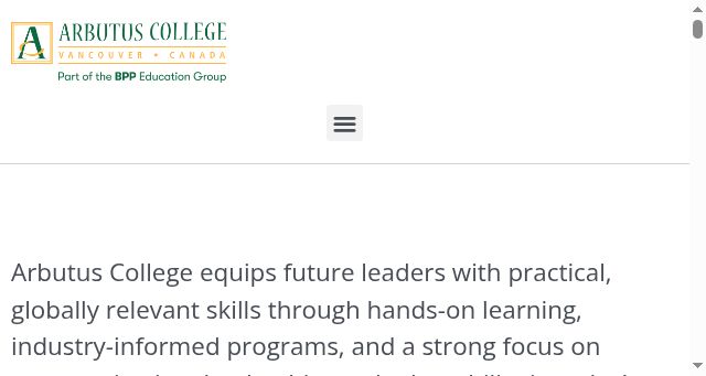 Screenshot of arbutuscollege.com