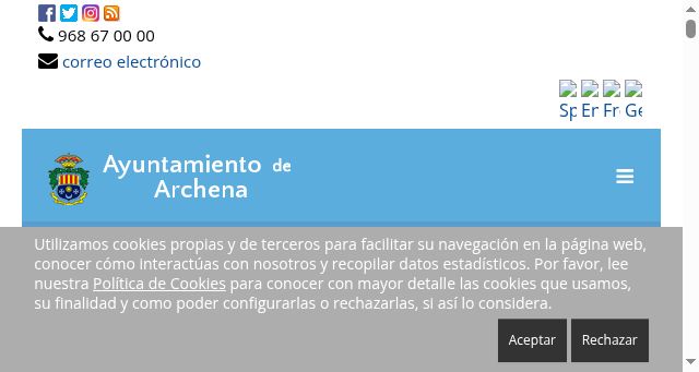 Screenshot of archena.es