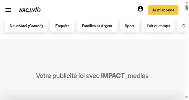 Screenshot of arcinfo.ch