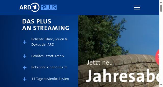 Screenshot of ardplus.de
