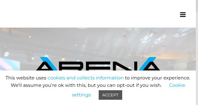 Screenshot of arenaevents.africa