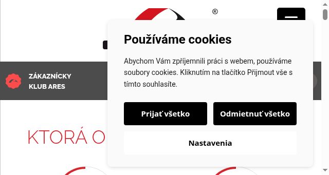 Screenshot of ares.sk