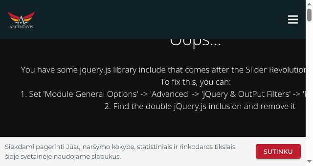 Screenshot of argentavis.lt