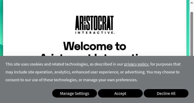 Screenshot of aristocratinteractive.com
