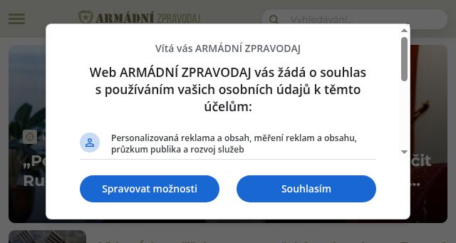 Screenshot of armadnizpravodaj.cz
