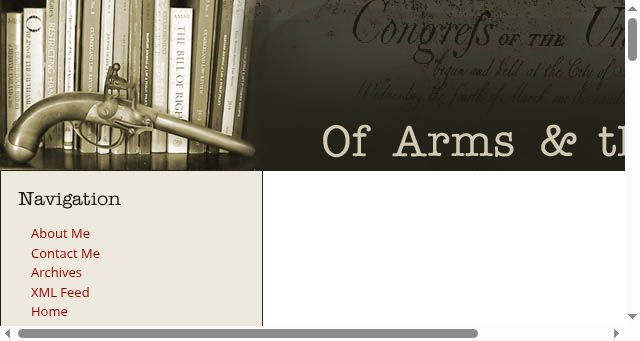 Screenshot of armsandthelaw.com