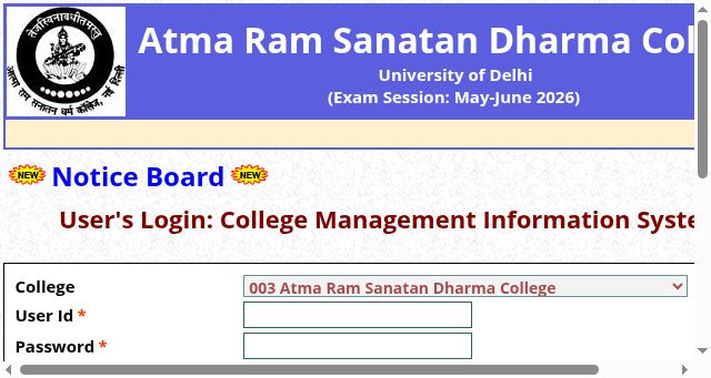 Screenshot of arsdcollege.in