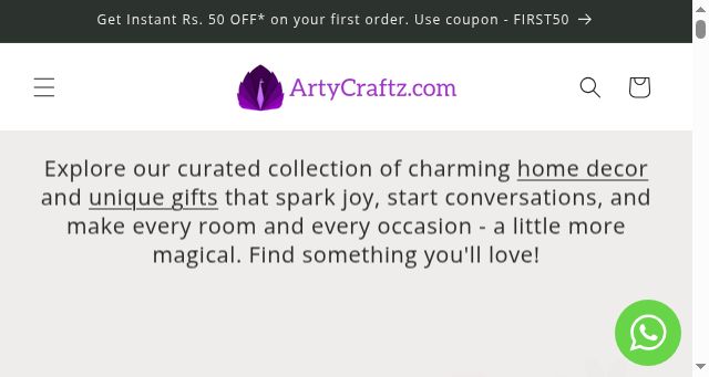 Screenshot of artycraftz.com