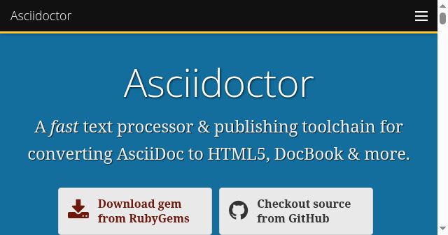 Screenshot of asciidoctor.org
