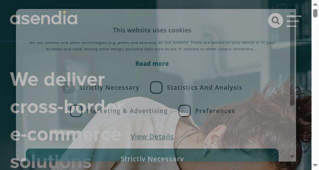 Screenshot of asendia.com