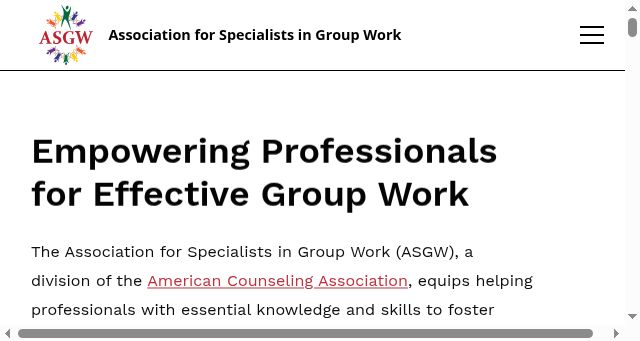 Screenshot of asgw.org