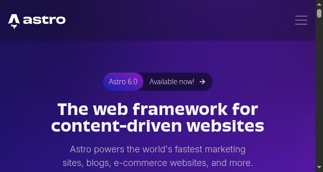 Screenshot of astro.build