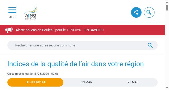 Screenshot of atmo-grandest.eu