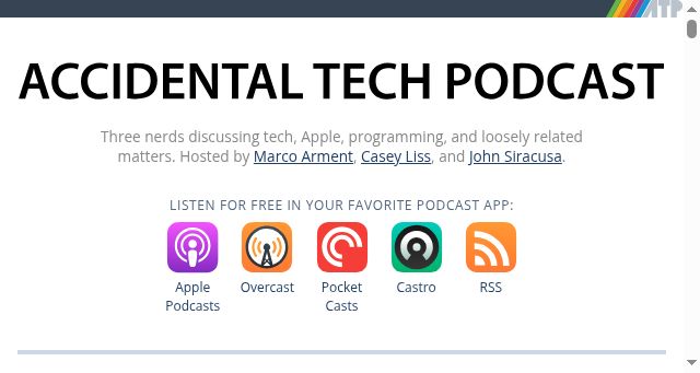 Screenshot of atp.fm