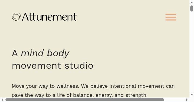 Screenshot of attunementmovementstudio.com