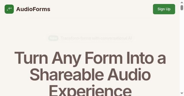 Screenshot of audioforms.in