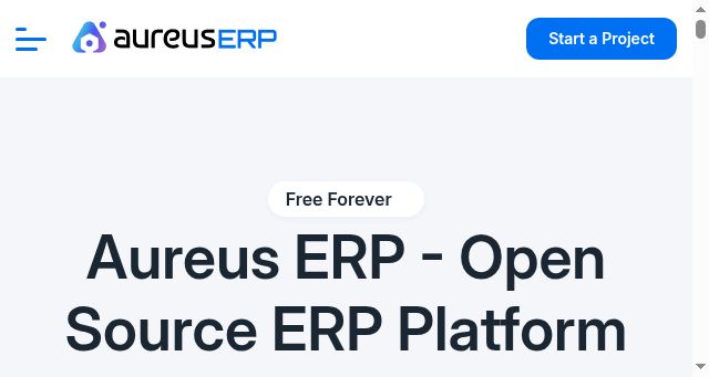 Screenshot of aureuserp.com