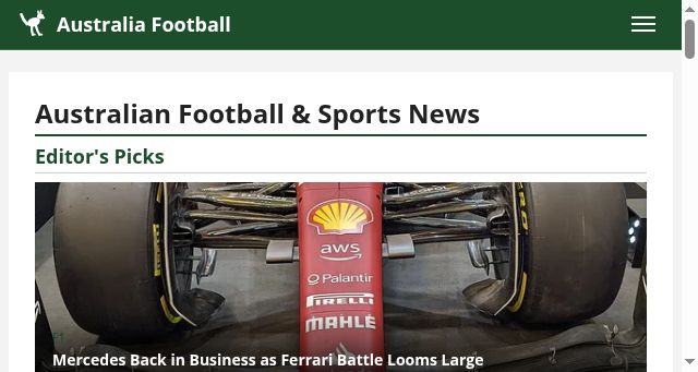 Screenshot of australiafootball.com