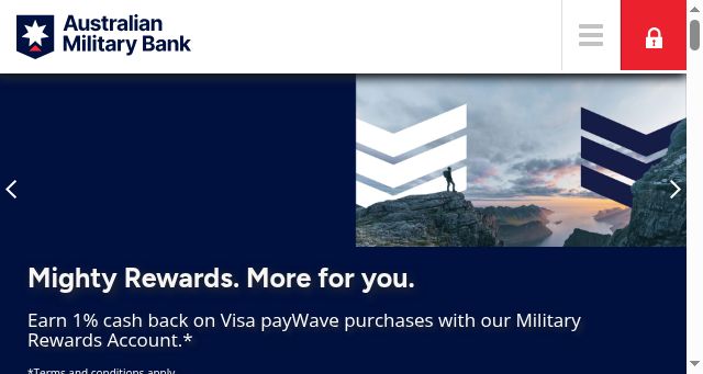 Screenshot of australianmilitarybank.com.au