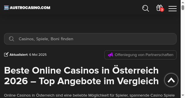 Screenshot of austrocasino.com