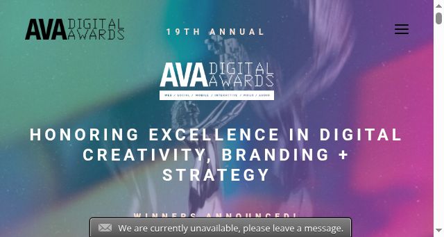 Screenshot of avaawards.com