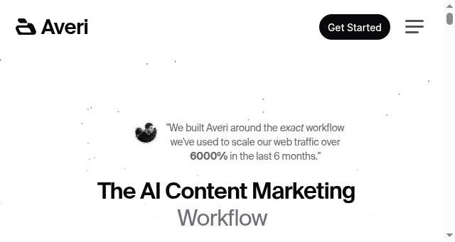 Screenshot of averi.ai